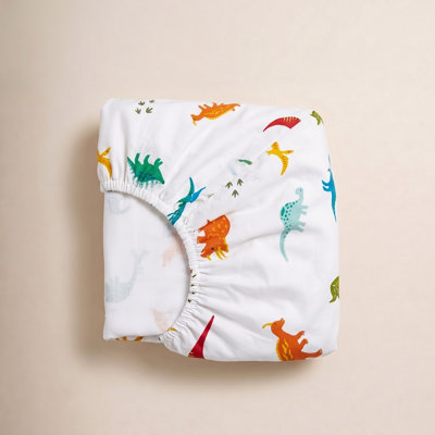 Jurassic Dinosaurs Cotton Fitted Crib Sheet