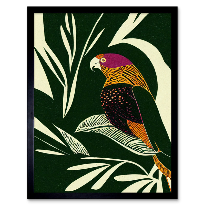 Green Orange Pink Cream Tropical Plant - Single Picture Frame Print