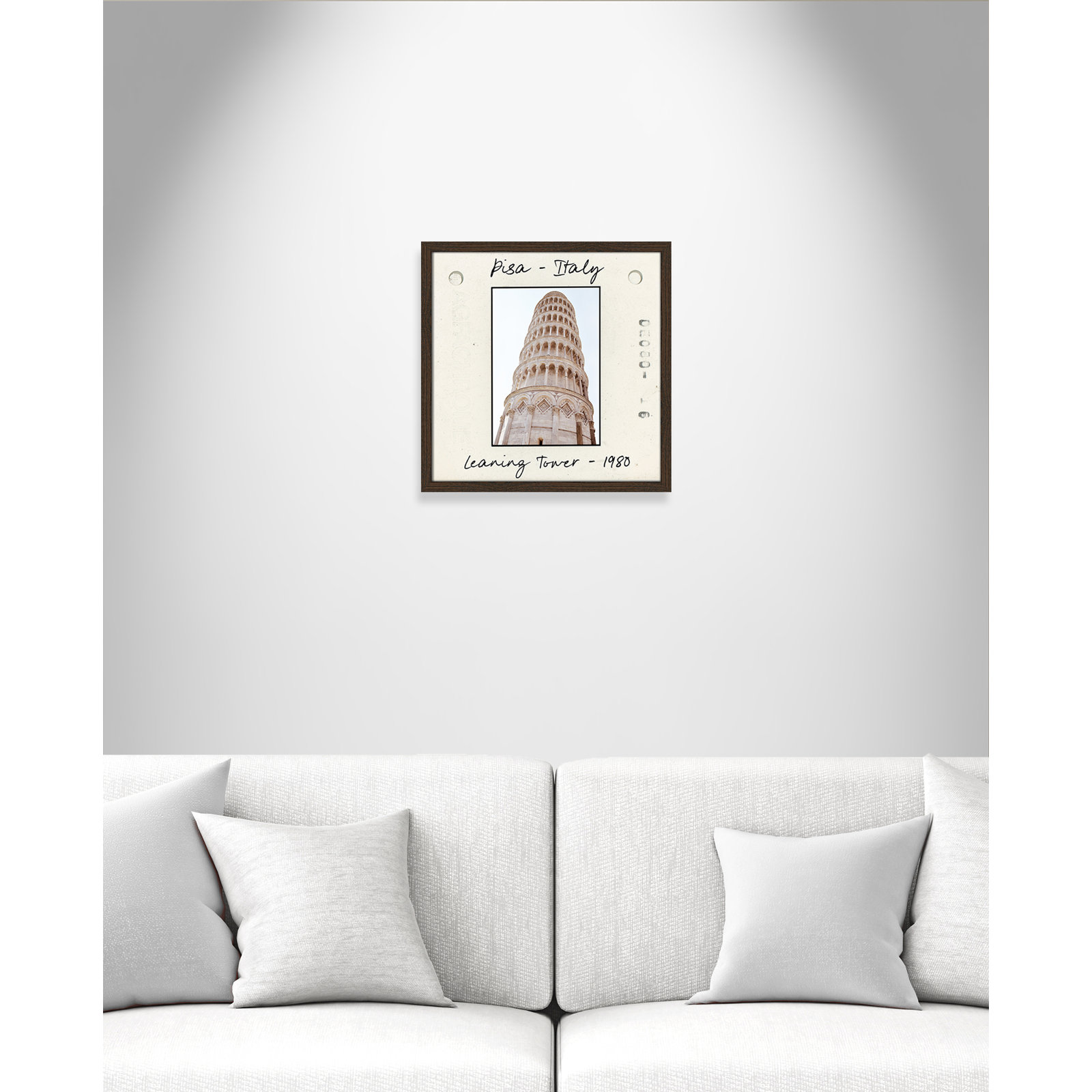 Ritona "Pisa, Italy - Leaning Tower" Print, Walnut Single Picture Framed Paper, 17" H x 17" W x 0.75" D