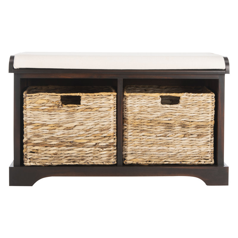 Banc de rangement rembourré à casiers Briananthony, Brun