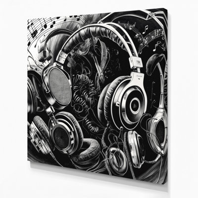 Art musical sur toile gris