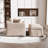Oversized Upholstered Slipcovered Armchair Comfy Couch Sofa With Ottoman-1759694460