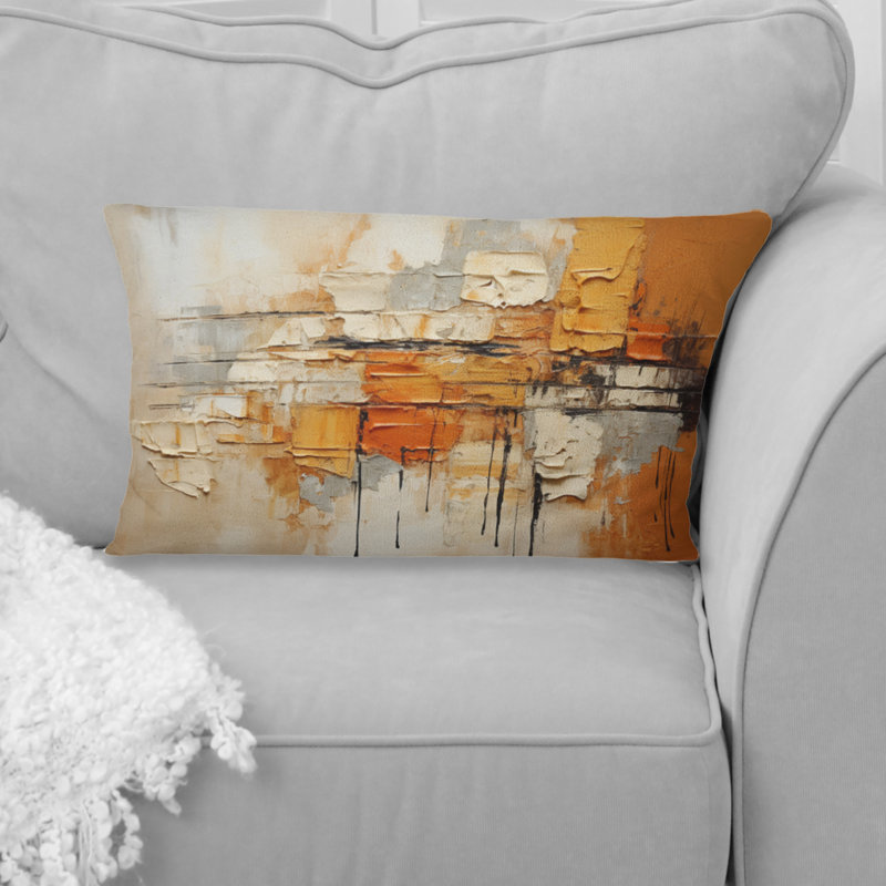 Coussin Orange Impressions III - Abstract Collages