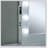 Contemporary Style Vanity Set With Stool, Glass Top, Storage Drawers, Central Mirror, Bulbs, And USB/Power Outlet