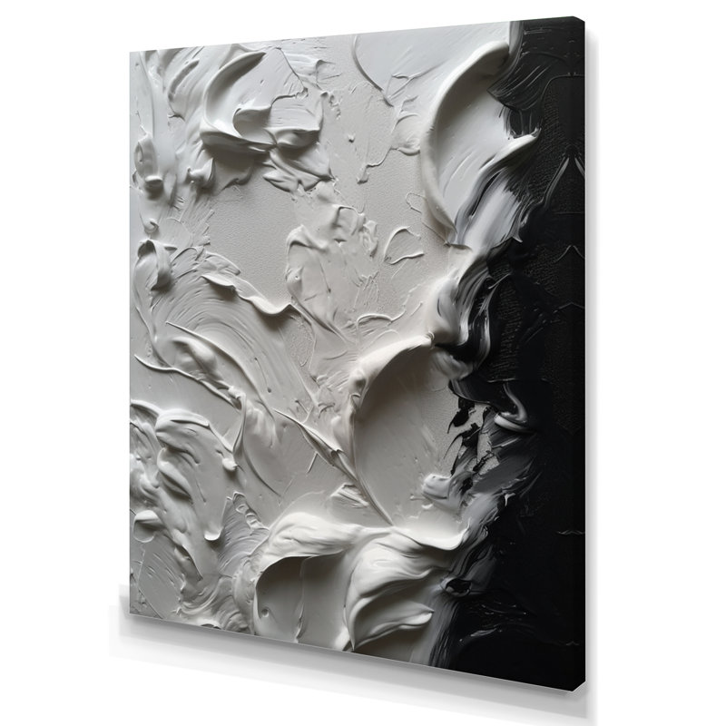 Décoration murale en marbre blanc et noir Tranquility Unleashed III, H 20 po x l 12 po x P 1 po, Toile tendue