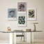 Fleurs abstraites, formes modernes, impressions encadrées, affiches, petit art mural de salle de bain-104787982-104787986