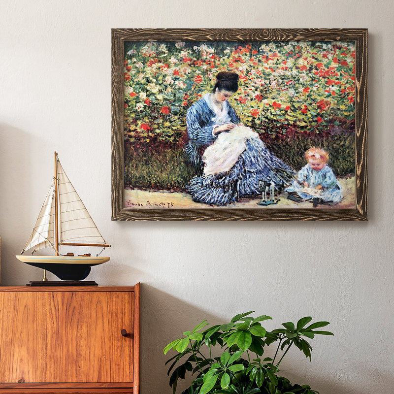 Madame Monet et son enfant par Monet, Noyer, H 28 po x l 42 po x P 1,5 po