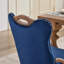 Chaises de salle à manger de style campagnard français vintage, revêtues de velours, capitonnées à la main, accoudoirs en bois massif avec garniture cloutée (lot de 2)