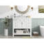 Meuble-lavabo avec lavabo supérieur / armoire de rangement moderne avec 2 portes et 6 tiroirs / meuble-lavabo simple-113435655