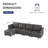 Zendajas 112" Curved Arm Convertibility 4 Seater Sofa Chaise Storage ottoman-781156876