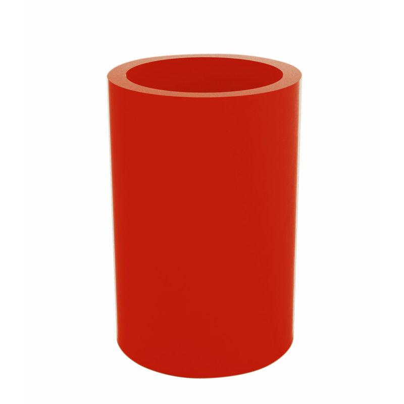 Cilindro Resin Pot Planter, Taupe, 11" H x 5.5" W x 5.5" D