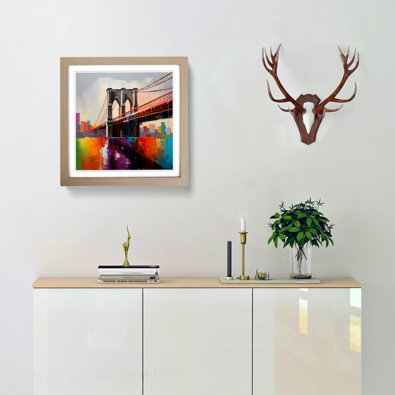 Single Picture Frame Print on Wood, Oak