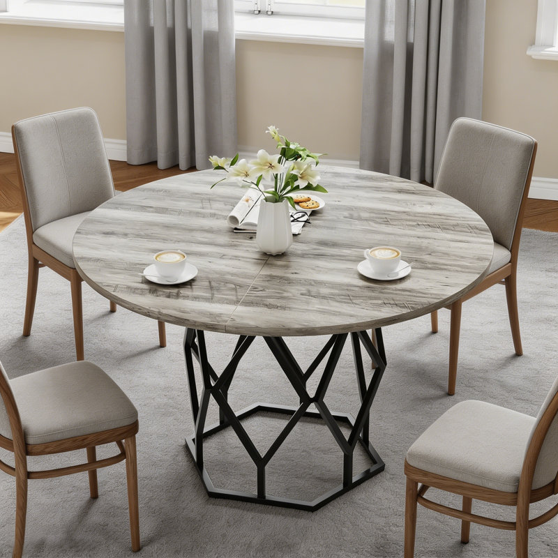 Metal Base Dining Table
