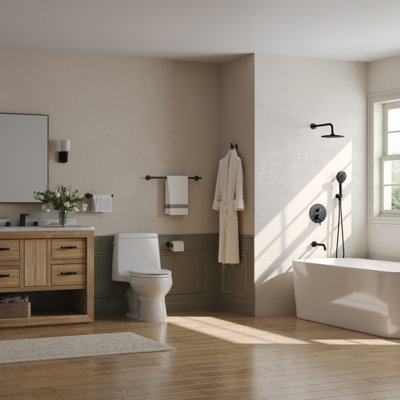 9" Rainfall Pressure-Balanced Tub and Shower Faucet Set, Wall Mounted with 3-Function Handheld Shower, Tub Spout and Valve Included