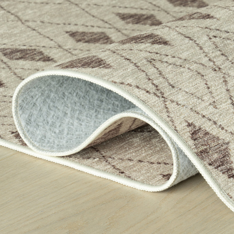 Chandler Ivory Machine Washable Rug, Rectangle 2' x 3'