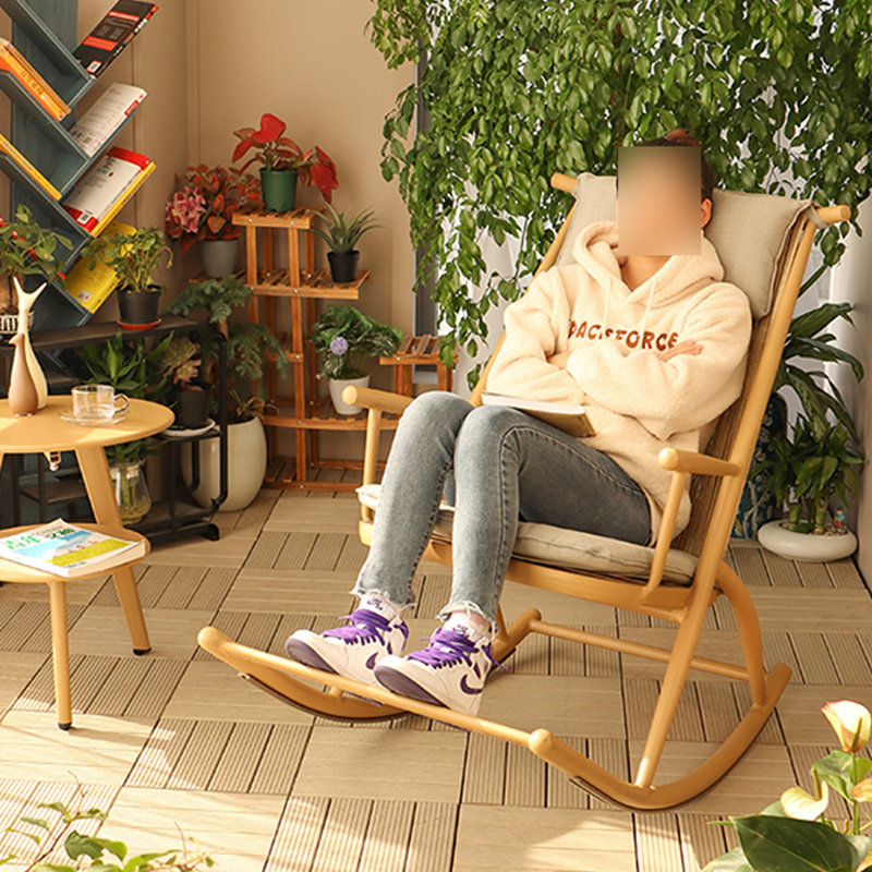 Chaise berçante ergonomique Delanei, Naturel