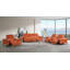 Ensemble de canapé modulaire inclinable électrique en cuir italien à grain supérieur, de causeuse console et de chaise avec appuis-tête électriques-110829059