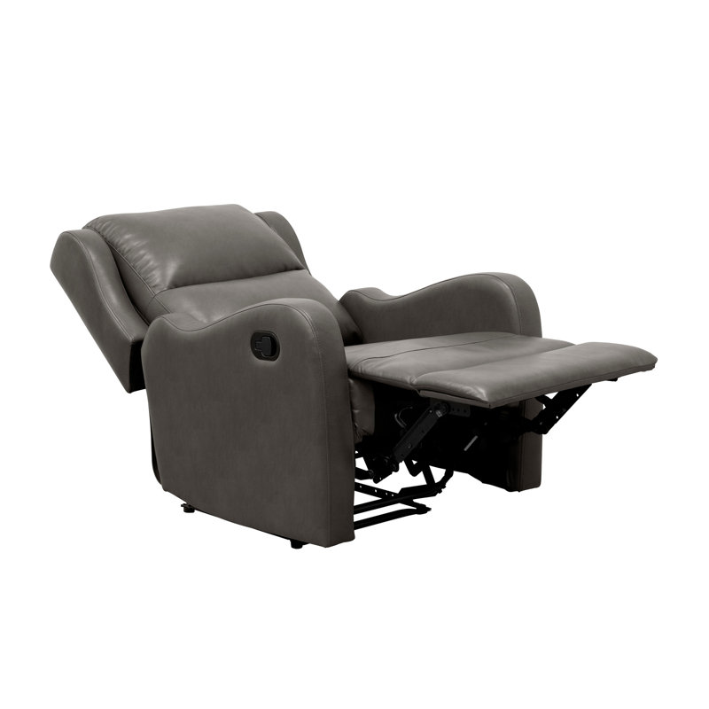 Faux Leather Upholstery Gray Reclining Chair 1Pc Living Room Furniture Comfort Seating, Gray