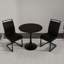 Table de salle à manger Black Tulip et 2 chaises rembourrées en métal d'unité centrale de 31,5 po pour la cuisine avec 4 personnes, base
