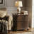 Traditional 2-Drawer Solid Wood Nightstand with Built-in Power Outlet & USB Ports, Dark Walnut Finish