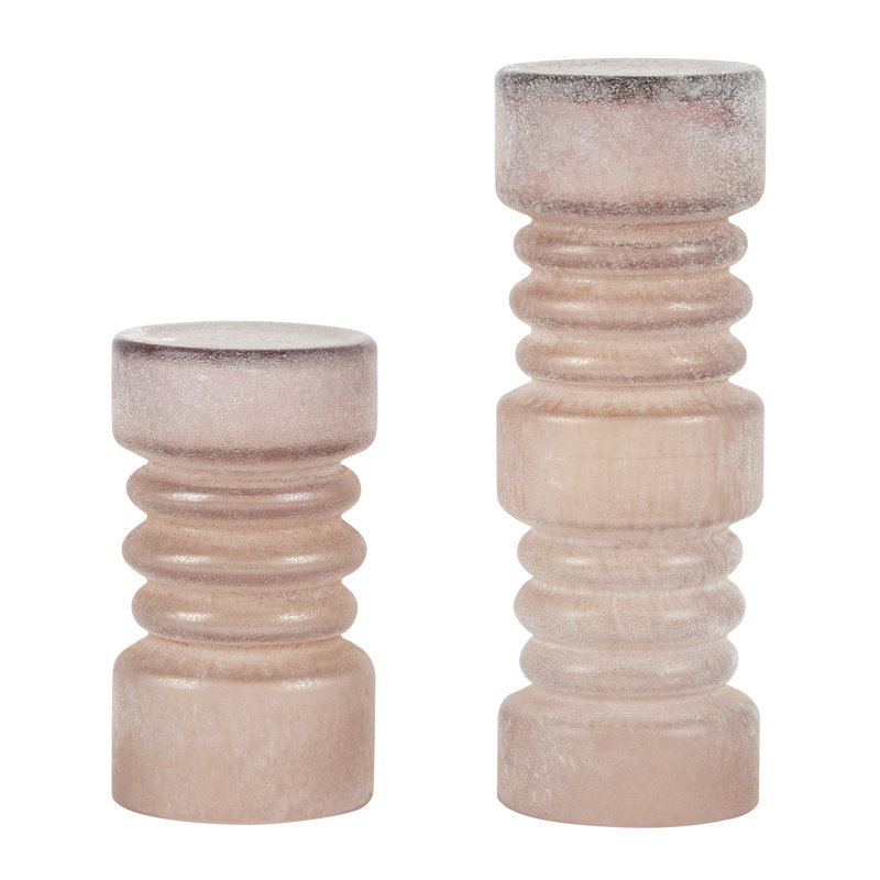 Lisette 2 Piece Glass Tabletop Candlestick Set