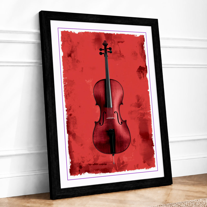 Weathered Cello Rustic - Framed Print, A1 - 84.1 x 59.4 cm, Black
