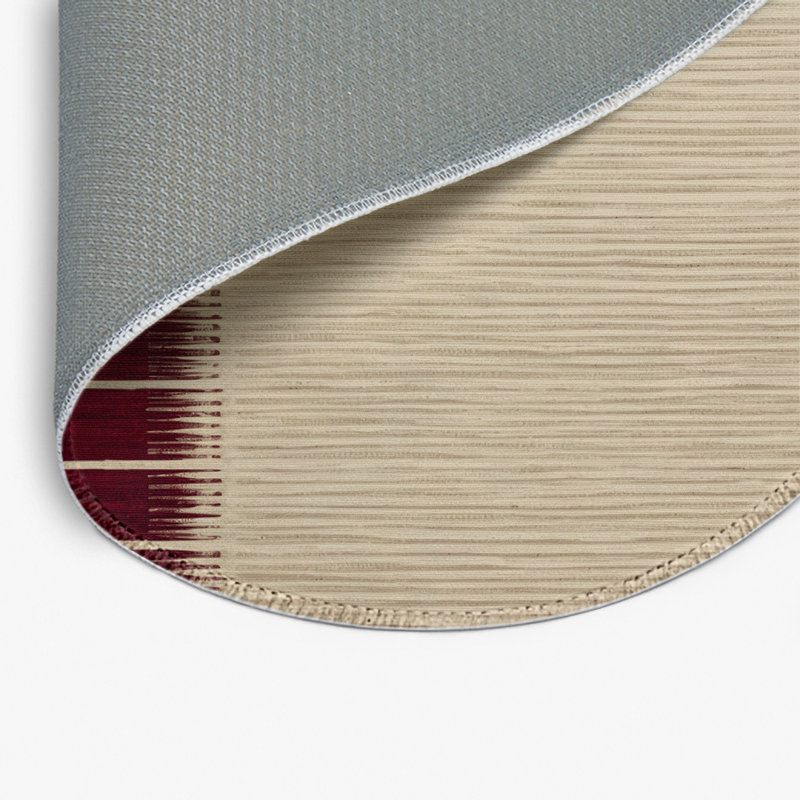 HorizontalStripes Beige Indoor and Outdoor Area Rug, Round 5'