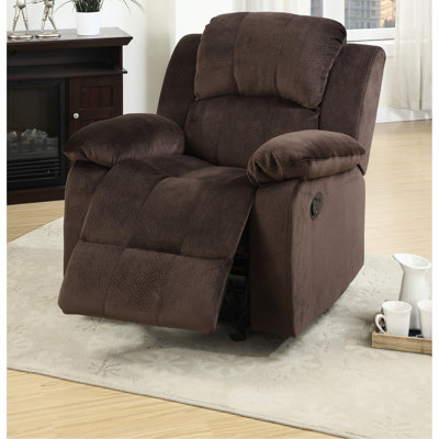Extra Comfort Recliner Seat - Brown Padded Suede With Metal Contemporary Style Couch