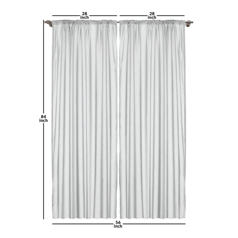 Pineapple Semi-Sheer Rod Pocket Curtain Panels, 28" x 84"