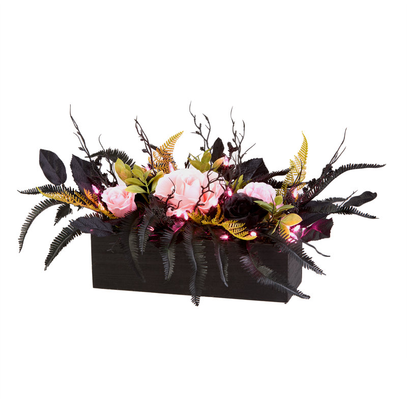 16 po Centre de table d'Halloween mignon et effrayant avec lumières DEL