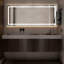 Miroir rectangulaire à angle droit en alliage d'aluminium DEL avec miroir de meuble-lavabo pour vestibule de chambre à coucher, salon / vestiaire