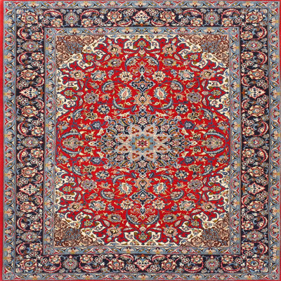 Tapis rouge / noir en laine Meaghan