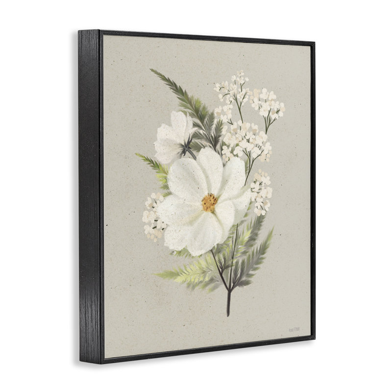 Fleurs en papier giclée encadrée, design par House Fenway, H 14 po x l 11 po, Giclée encadrée noir minuit