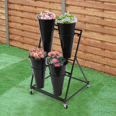 2-layer Metal Flower Plant Stand