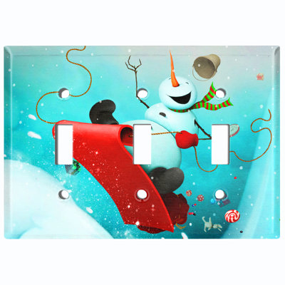 Plaque murale à interrupteur à bascule Snow Man Slay Ride 3-Gang