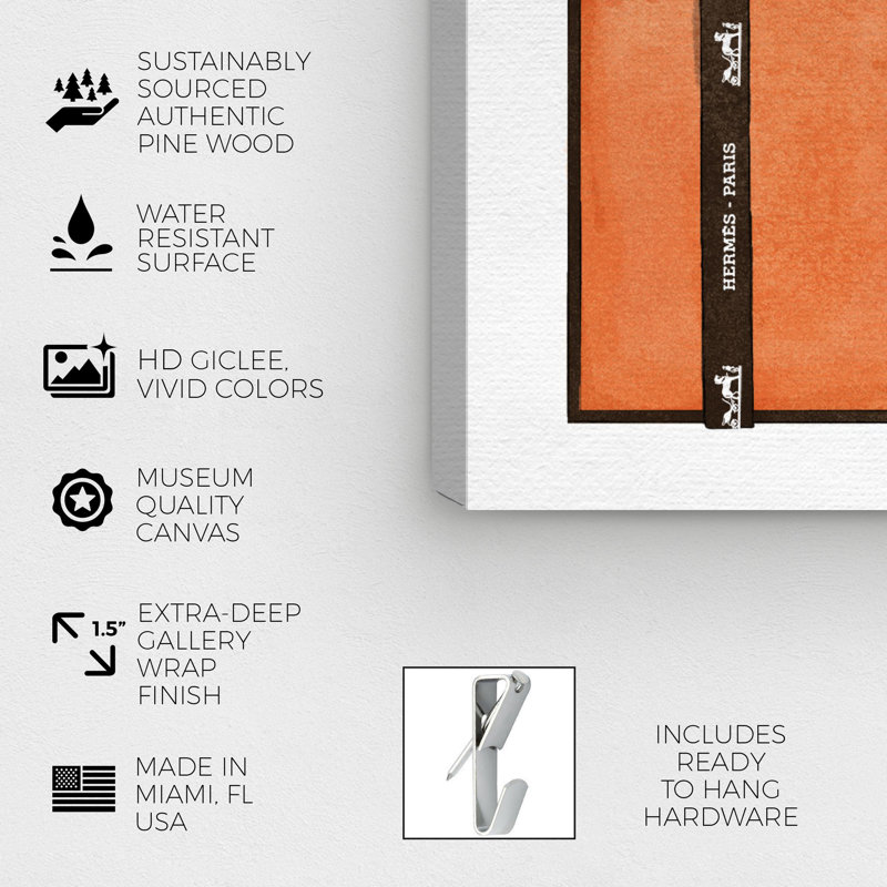 30" x 30" Orange and Black Canvas Print Wall Art