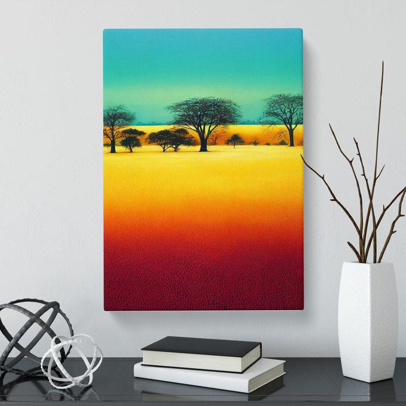Safari Landscape View - Wrapped Canvas Print, 50cm H x 35cm W x 3cm D