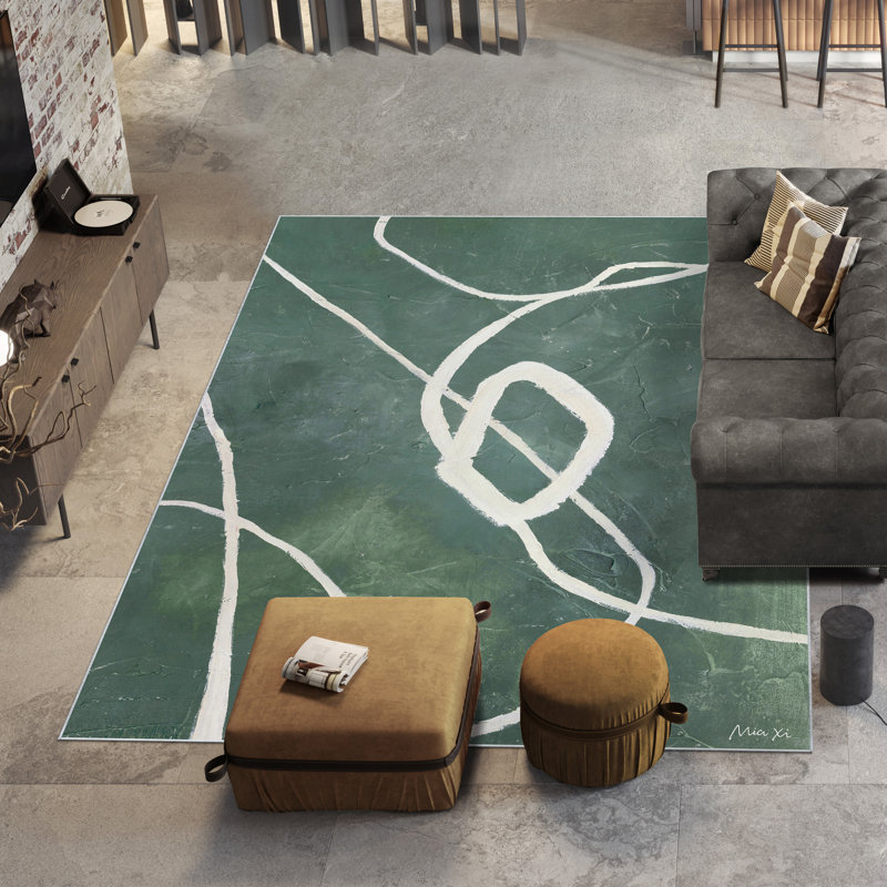 Tapis rectangulaire Divyan avec envers antidérapant
