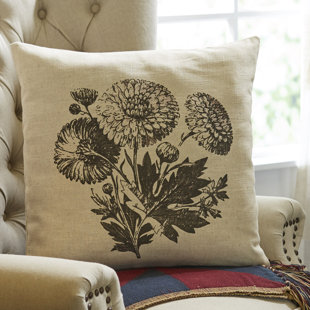  Pen-and-Ink Floral Pillow Cover