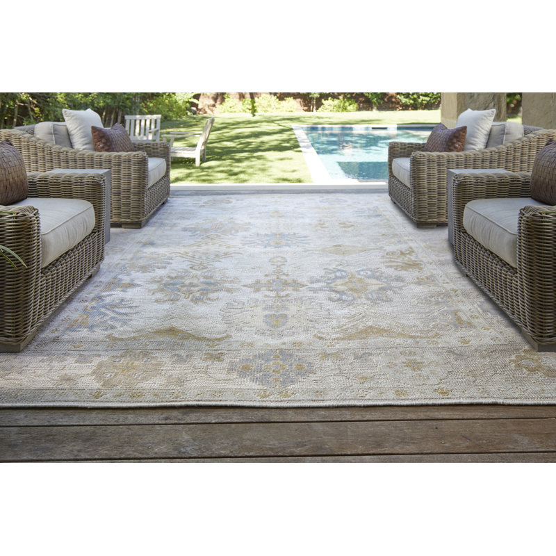 Wendover Transitional Oriental, Beige/Gray Area Rug, Rectangle 8' x 10'