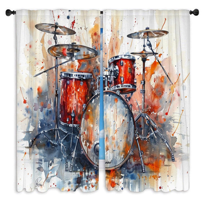 Paire de rideaux obscurcissant en polyester Maryama, L 20 po x L 52 po