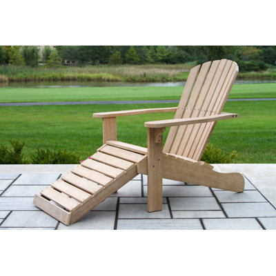 Aredale Solid Wood Adirondack Chair with Ottoman by Birch Lane