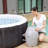 Coleman 120 Volt 4 Person Vinyl Round Inflatable Hot Tub in Black