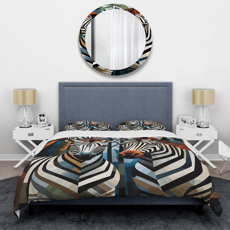 Ensemble de housse de couette à motif zébré noir et blanc, Housse de couette très grand et 2 très grandes t