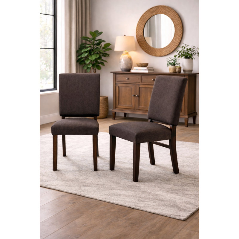 Huntley 39" H Transitional Upholstered Dining Chair with Walnut Wood Frame