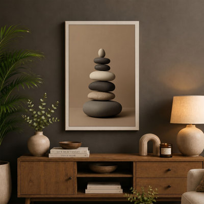 Balanced Stones Minimalist - Wrapped Canvas