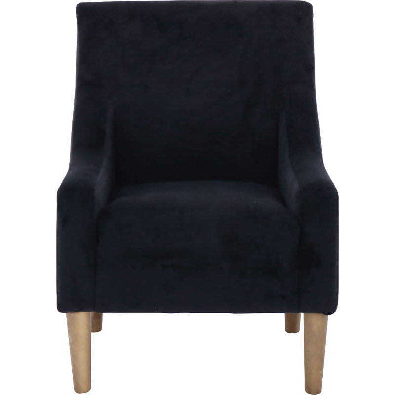 Chaise d'appoint en polyester 25,5 po, Bella noir