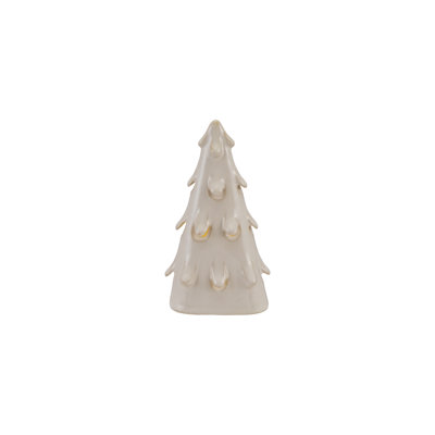 Stoneware Tree with Cut-Outs and LED Glow