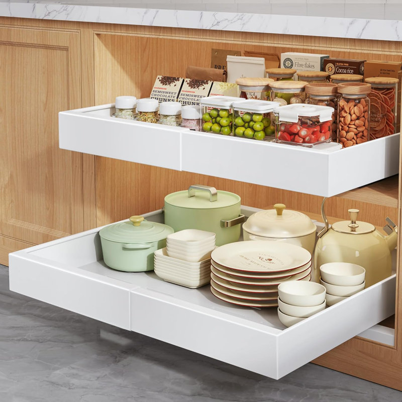 Pull Out Cabinet Storage Device, White