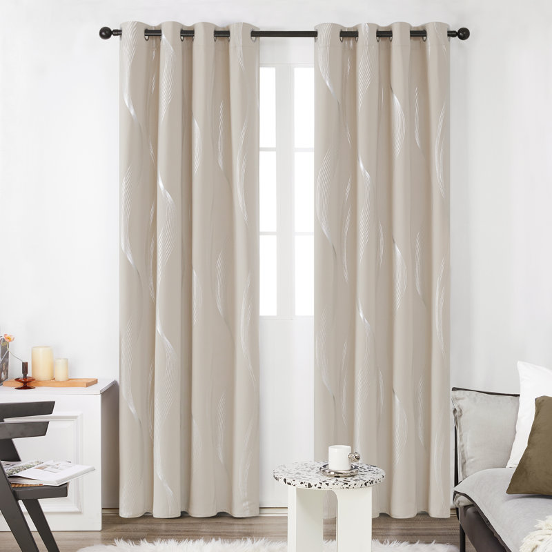 Paire de rideaux occultant et isolants avec œillets Spurgh, Beige clair, L 52 po x L 45 po